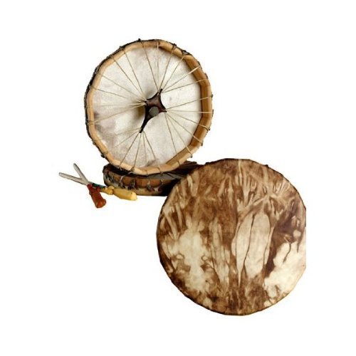 Native American, Deer Hide/Walnut Stained, Frame Drum 10