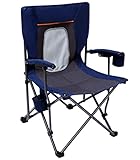 PORTAL Camping Chair Folding Portable Quad Mesh Back with Cup Holder Pocket and Hard Armrest, Supports 300 lbs