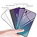 EasyLifeGo for Huawei Y5 2019 / Honor 8S Case, TPU Bumper Multicolor Gradient 9H Tempered Glass Backcover Anti-Scratch Anti-Drop Shell, Gradient Blue