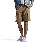LEE Men's Big and Tall Dungarees New Belted Wyoming Cargo Short, Bourbon, 52W