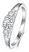 BORUO 925 Sterling Silver Ring, Cubic Zirconia CZ Eternity Engagement Wedding Band Ring