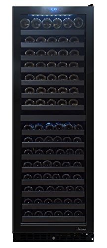 Vinotemp-VT-140-TS-142-Bottle-Dual-Zone-Seamless-Glass-Door-Refrigerator-Wine-Cooler-142-Bottle-Black-Right-Hinge