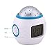 BGJOY Kids Alarm Clock Night Light Projector Lamp Bedroom Clocks with music Backlight Calendar Thermometer Birthday Clocck for Kids Children Baby Infants Boys Girls (White with blue)