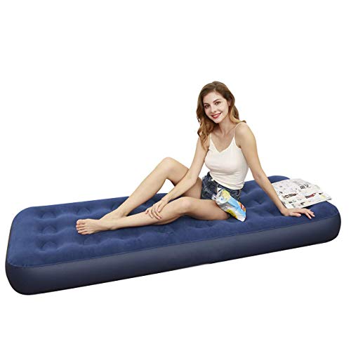 Tuomico Camping Air Mattress Twin Blow up Beds, Raised 9 inch Inflatable Mattress Airbed for Camp Tent, Travel, Guest
