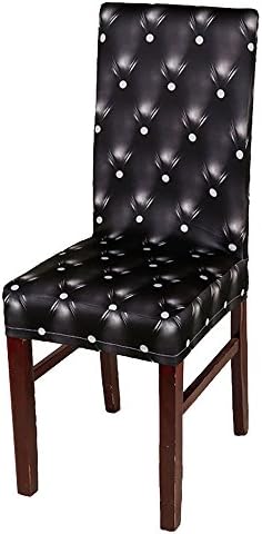 1PC Spandex Dot Printed Fit Stretch Dinning Room Chair Slipcovers (Black)