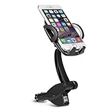 Ameauty Universal Car Mount Charger, 3-in-1 Phone Holder Cradle with Dual USB Ports(3.1A Max), 360 Degree Rotation for iPhone, Samsung Galaxy and More Android Smartphones