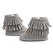 Voberry Baby Toddler Girls Boys Winter Warm Snow Boot Tassels Trimmed Boots Outdoor (6~12Month, light Gray)