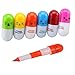 Pshine 24PCS Smiling Face Pill Shape Ballpoint Pen Cute Cartoon Favor Telescopic Vitamin Capsule Ball Pens