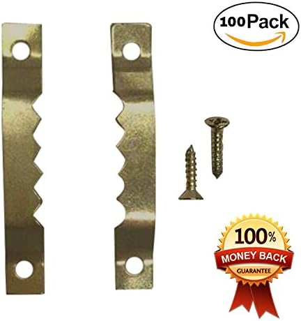 Sawtooth Picture Hangers 1 2/3 Inch with Screws -100 Pack- By TheSupplyCo