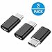 USB-C to Micro USB Adapter,Data Syncing and Charging,Type C Adapter,[3Pack],Universal for MacBook,ChromeBook Pixel,Nexus 5X,Nexus 6P,Nokia N1 and Other Type C Cable Supported Devices[Black]