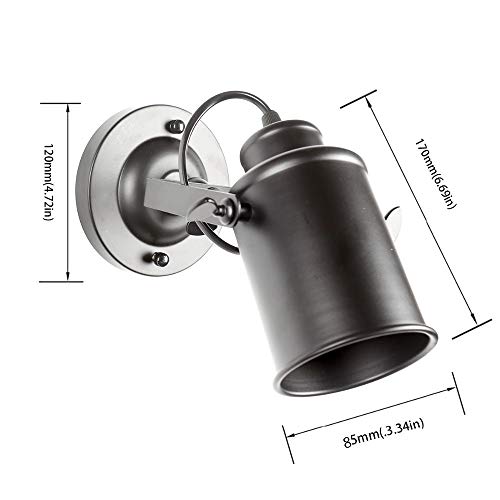 DAXGD Wandlamp, industriële vintage lamp voor thuis, decoratieve hanglamp op de arm met zwenkarm - Afbeelding 3