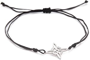 EUEAVAN Celtic Knot Jade Wire Bracelet Pendant Hollow Four Petal Leaf Stainless Steel Pendant Ireland Witch Amulet Pagan Jewelry Gift