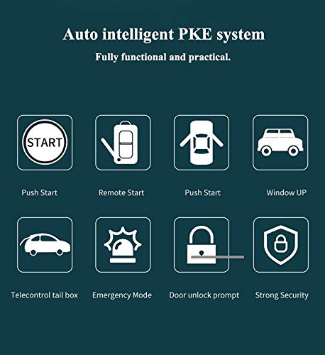3T6B Updated Version Passive Keyless Entry Immobilizer System PKE Engine Starter Auto Central Lock Push Button Vehicles Start/Stop Kit Safe Lock with 2 Smart Key - Thumbnail 2