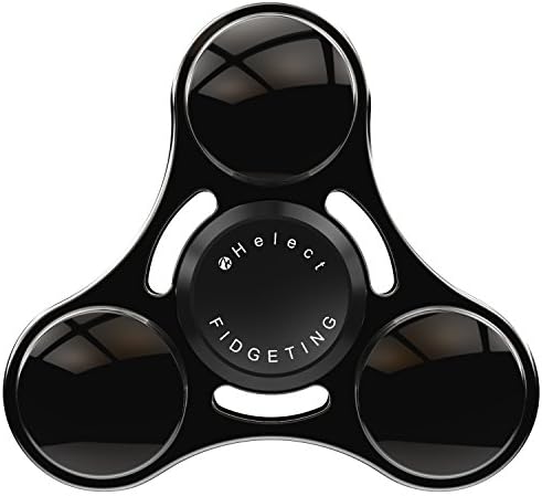 Helect Fidget Hand Spinner Toy High Speed Stainless Steel Bearing and Zinc Alloy Body Anxiety Relief Toys Tri-Spinner (Black)