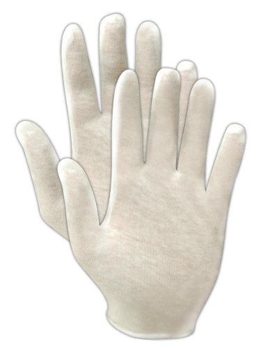 Magid TouchMaster 651  Cotton Lisle Inspection Glove, Men's, White (Pack of 60 Pairs)