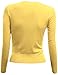 Doublju V-Neck Button Down Fine Knit Crop Cardigan (Plus size available) YELLOW LARGE