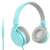 MXditect On Ear Headphones with Mic Lightweight and Foldable Blue