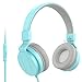 MXditect On Ear Headphones with Mic Lightweight and Foldable Blue