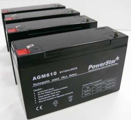 PowerStar® Lot of Four 6V 10Ah 6 Volt 10 amp Hour Sealed Lead Acid Battery UB6120