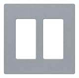 Lutron Claro 2 Gang Decorator Wallplate, SC-2-BG, Bluestone