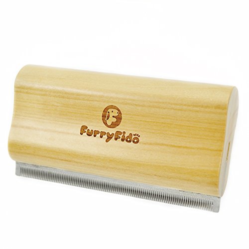 UPC 765470130595, DeShedding Brush by Furryfido Wooden Design, Effective Grooming Tool for Dog, Cat and Horse Fur Remove (M4)