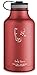 Swig Savvy Vacuum Insulated Stainless Steel Double Wall Wide Mouth Sports Water Bottle with Storage Sleeve, 64 Ounces, Red