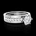 Uhibros Sterling Silver Cubic Zirconia Engagement Rings Wedding Band Bridal Set for Women