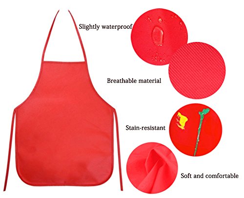 Ancefine Non-Woven Fabric Children's Smock Artist Panting Aprons ,6 Color,12-Pack