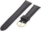 Timex Men's Q7B773 Padded Calfskin 18mm Black Replacement Watchband