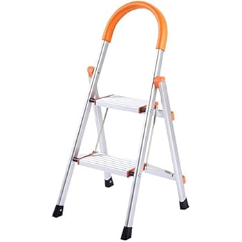 Giantex 2 Step Ladder Folding Stepladder Rating 3-Foot Ladder Aluminum Step Stool Ladder Folding Platform Stool 330 lbs Load Capacity Lightweight Multi-Use Ladder w/Anti-Slip Handgrip and Wide Pedal