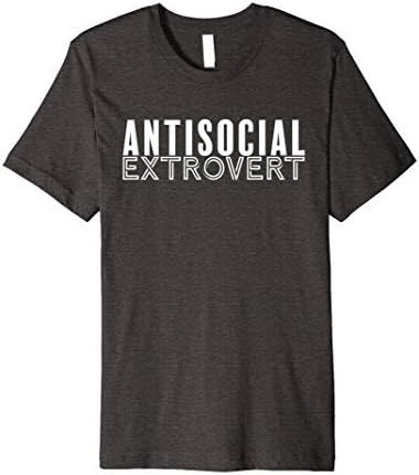 Mens antisocial extrovert t-shirt XL Dark Heather