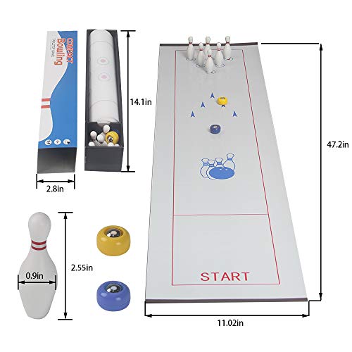 TOCO FREIDO Table Top Bowling Game for Kids and Adult, Funny Game for Family and Friends - Team Board Game Training is Easy to Set-Up and So Compact for Storage