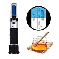 Beekeeper Honey Refractometer for Sugar Moisture Brix Baume 58-90% Scale Range, with ATC, Ideal for Honey, Jelly, Jam, and Maple Syrup by ROUNDSQUARE