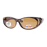 Fit Over Glasses Polarized Sunglasses Oval Frame for Small Glasses Brown Tortoise