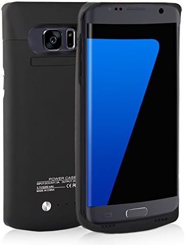 Galaxy S7 Edge Battery Case with Kick Stand 5200mAh Support Dual Charging Ultra Slim Rechargeable External Battery Backup Charger Case Protective Charging Power Cover Pack for Samsung Galaxy S7 Edge