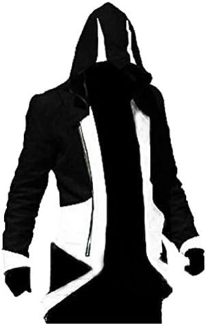 QualityBuyNow Cosplay Costume Hoodie/Jacket/Coat,Black White,Men XX-Small