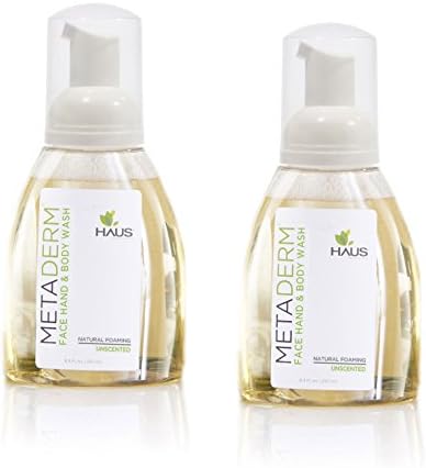 MetaDerm Eczema, Psoriasis &amp; Seborrhea NATURAL Fragrance-Free Foaming Face, Hand and Body Wash for Relief from Itchy, Red, Dry, Flaky, Scaly and Inflamed Skin - 8.4 oz Ea, Pack of 2
