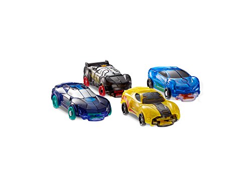 Level 1 - Jayhawk, Nightweaver, Nitebite & Sparkbug - Flipping Morphing Toy Car Vehicles (4 Pack) - //coolthings.us
