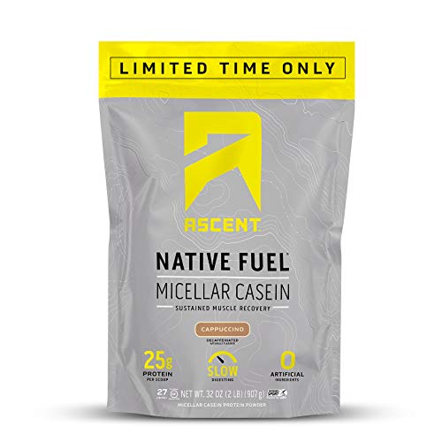 Ascent Native Fuel Micellar Casein Protein Powder - 2 Lbs - Cappuccino - Limited Time Offer