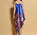 SexyTown Women's Satin Silk Long Nightgown Pajamas with Adjustable Shoulder Strap One Size (Royal Blue)