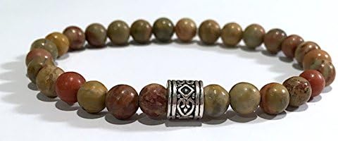 Handmade Jasper Healing Bracelet Unisex Size 6 to 7 Wrist
