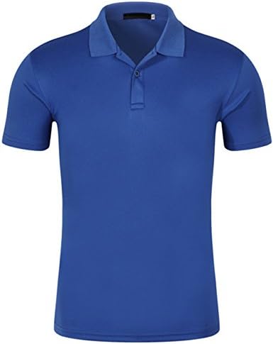 Xi Peng Men's Casual Dress Solid Quick-Dry Mesh Golf Short Sleeve Polo Shirts (X-Large, Royal Blue)