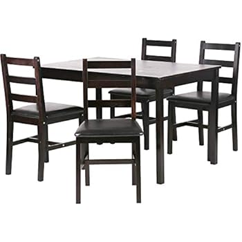 FDW Dining Table Set Kitchen Dining Table Set Wood Table and Chairs Set Kitchen Table and Chairs for 4 Person