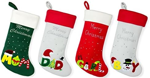 Red Bene Family Christmas Stockings Family Set of 4