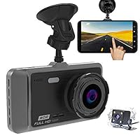 Dash Cam, TEMEISI 1080P Full HD Dual Dash Cam Front and Rear, DVR Car Driving Recorder with 4.0" IPS Touch Screen Night Vision WDR G-Sensor Loop Recording Motion Detection 311-A