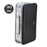 CD DVD Wallet, Wismart 96 Capacity Heavy Duty Sturdy DVD Storage Hard Shell CD Disk Holder DVD Case VCD Wallets Blu-ray Media Case Storage Holder Organizer Wallet,96 Capacity (Black)