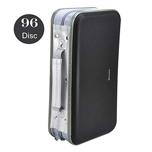 CD DVD Wallet, Wismart 96 Capacity Heavy Duty Sturdy DVD Storage Hard Shell CD Disk Holder DVD Case VCD Wallets Blu-ray Media Case Storage Holder Organizer Wallet,96 Capacity (Black)