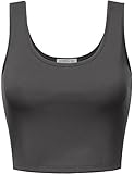FPT Womens Basic Crop Tank Top CHARCOAL LARGE