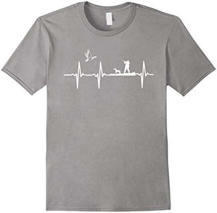 Men's Duck Hunting Waterfowl Hunter Heartbeat T-Shirt 2XL Slate