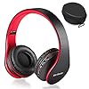 Wireless-Bluetooth-Over-Ear-Stereo-Foldable-Headphones-Wireless-and-Wired-Mode-Headsets-with-Soft-Memory-Protein-EarmuffsBuilt-in-Mic-for-Mobile-Phone-TV-PC-Laptop-BlackRed Wireless Bluetooth Over Ear Stereo Foldable Headphones, Wireless and Wired Mode Headsets with Soft Memory-Protein…